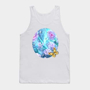 Butterfly and Flowers Tank Top